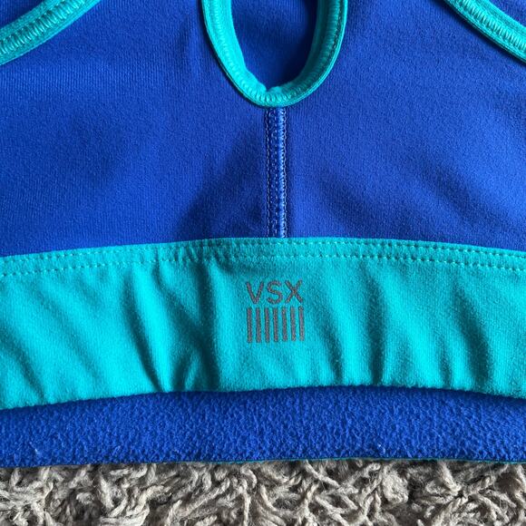 Victoria's Secret Sport Green and Blue Razerback Sports Bra Size Large - Picture 3 of 4